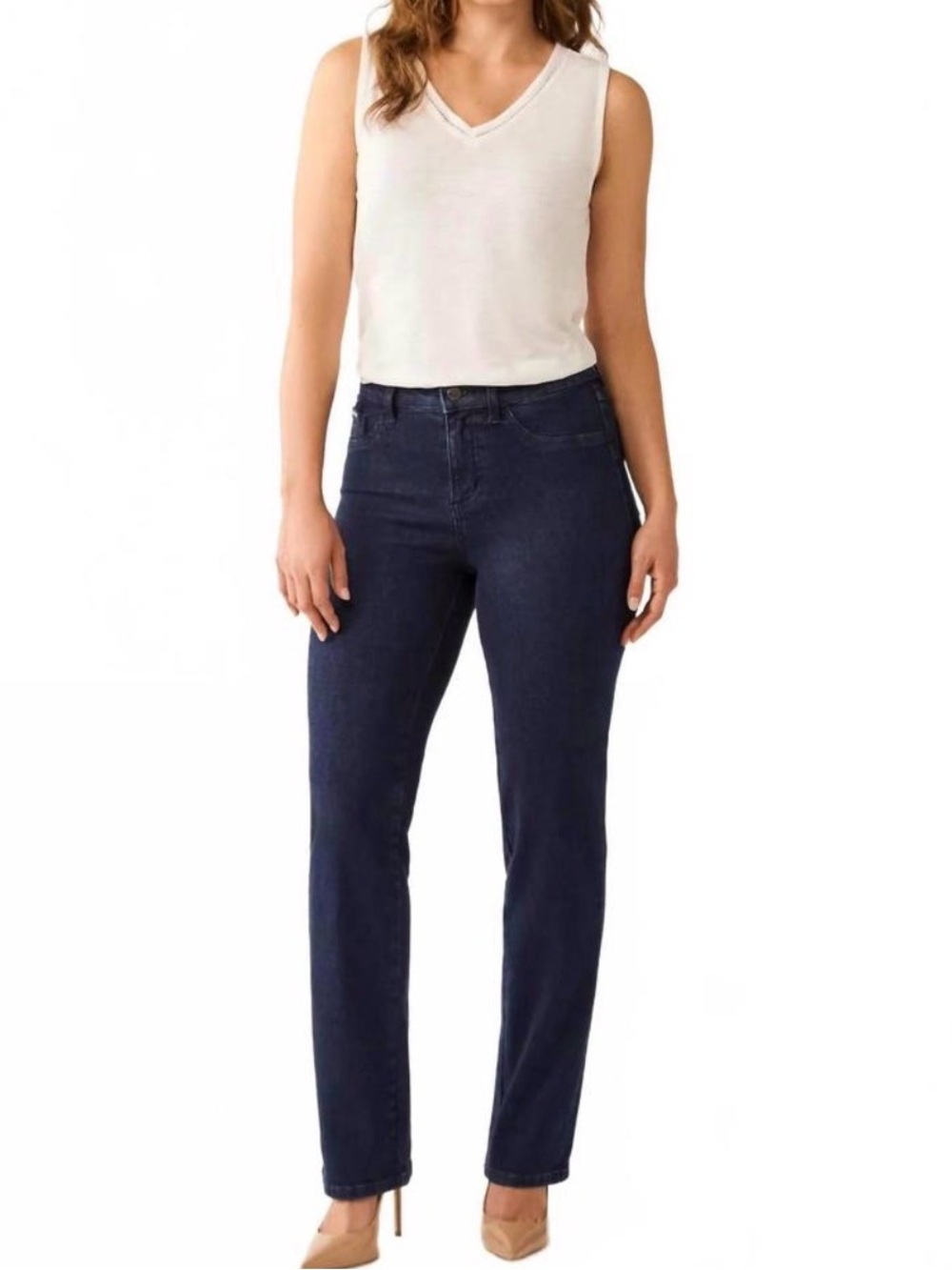 NWT French Dressing Jeans Suzanne Straight Leg Fit in Dark Wash Size 10